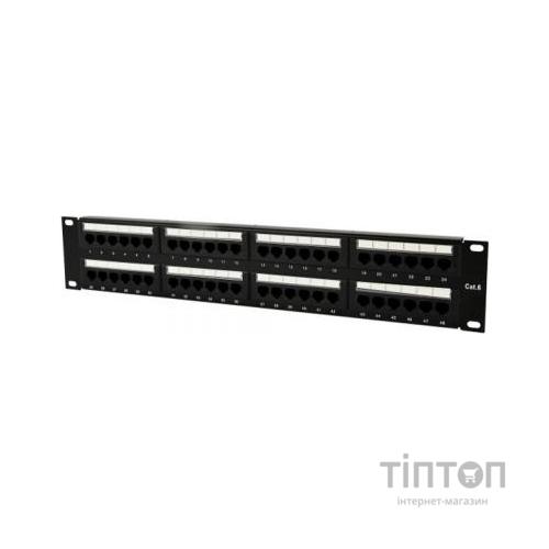 Патч-панель 19" 48xRJ-45 UTP cat.6, 2U, тип 110 Cablexpert (NPP-C648CM-001)