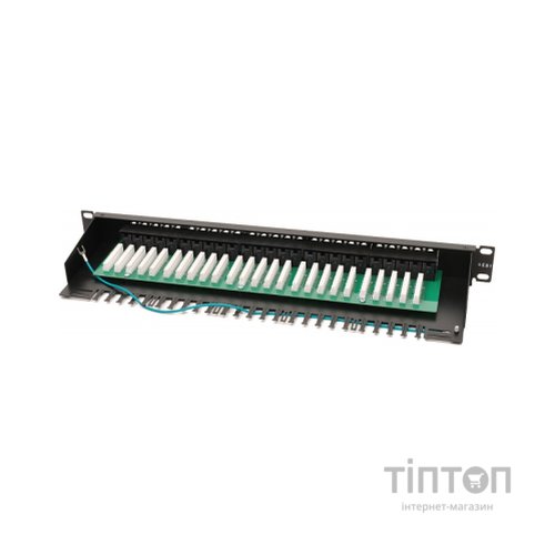 Патч-панель 19" телефонна 1U, 50xRJ-45, Cat.3, DUAL type Voltronic (PPU50-1U)