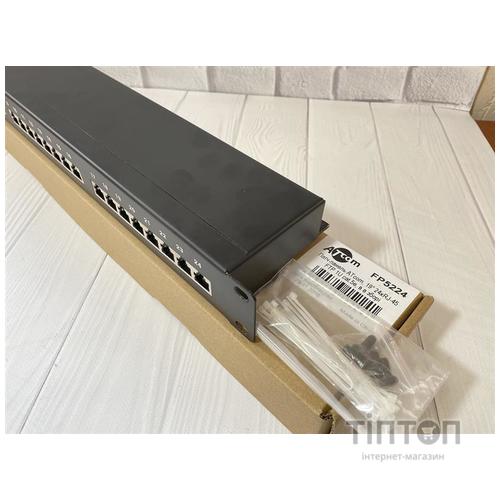 Патч-панель Atcom 19" 24 порта FTP 1U cat.5e with cable organizer (FP5224)