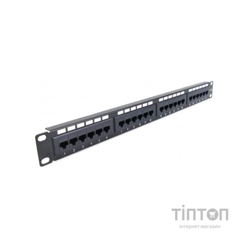 Патч-панель Hypernet 19" 24 порта UTP cat.6 з менеджментом кабеля (PP-KUTP6-24-NM-CM)