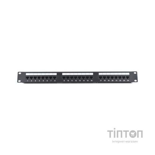 Патч-панель Ritar 19" 24 порта UTP cat.5e с менеджментом кабеля (07514)