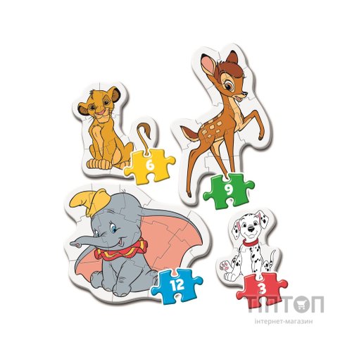 Пазл Clementoni 4 в 1 Disney Animals, серія "My First Puzzles (20806)