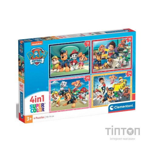 Пазл Clementoni 4 в 1 Paw Patrol, 12,16,20 та 24 елементи (21513.00)