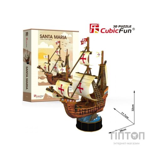 Пазл Cubic Fun Тривимірна головоломка-конструктор Санта Марія (T4031h)