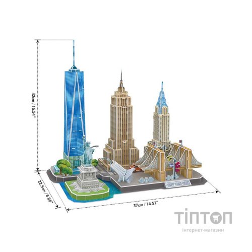 Пазл Cubic Fun Тривимірна головоломка-конструктор Сіті лайн Нью-Йорк (MC255h)