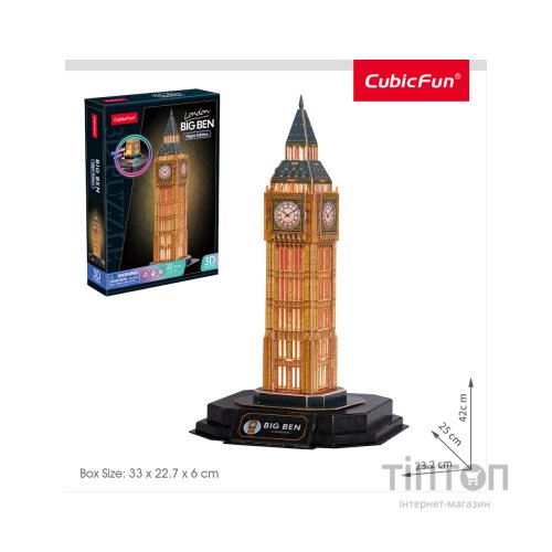 Пазл Cubic Fun Тривимірний пазл Night edition Біг Бен із LED-підсвічуванням (L537h)