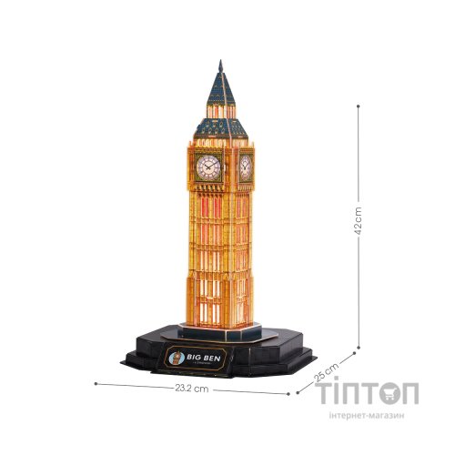 Пазл Cubic Fun Тривимірний пазл Night edition Біг Бен із LED-підсвічуванням (L537h)