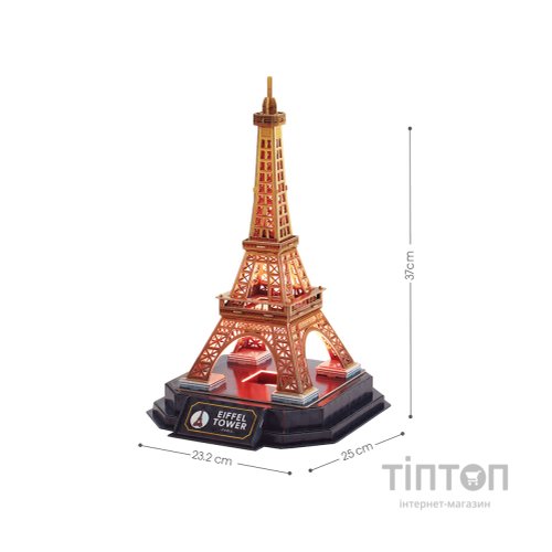 Пазл Cubic Fun Тривимірний пазл Night edition Ейфелева вежа із LED-підсвічуванням (L534h)