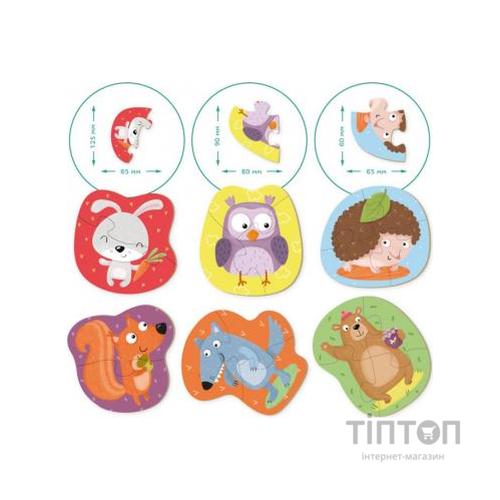 Пазл DoDo 2-3-4 елементи Лісові тварини (300195)