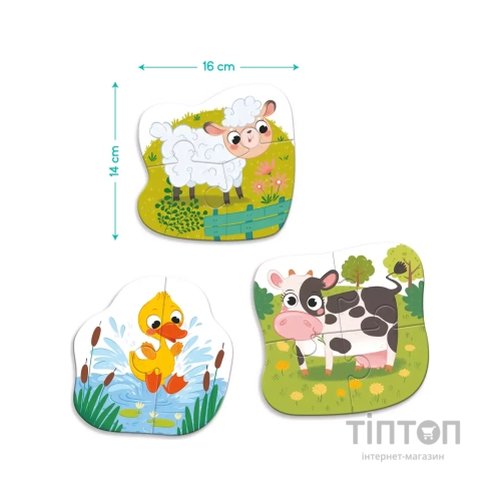 Пазл DoDo 3 в 1 Сільські тварини (300393)