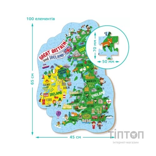Пазл DoDo Мапа Великобританії та Ірландії (301160)