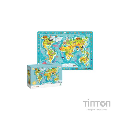 Пазл DoDo обсерваційний Мапа світу Тваринки (300133)
