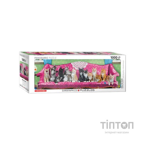 Пазл Eurographics Коти на кушетці, 1000 елементів панорамний (6010-5629)