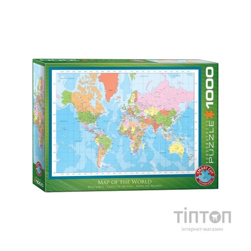 Пазл Eurographics Мапа світу, 1000 елементів (6000-1271)