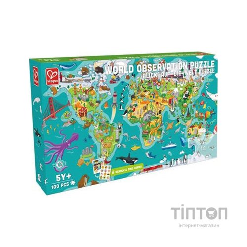 Пазл Hape гра Карта світу 105 елементів (E1626)