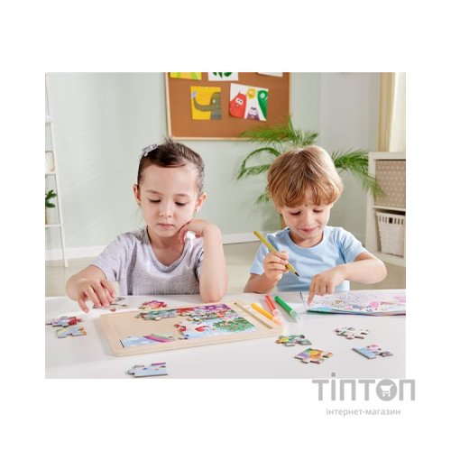 Пазл Hape Єдинороги з розмальовкою (E1642)