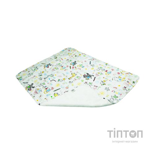 Пелюшки для малюків Еко Пупс Eco Cotton непромокаюча двостороння 65 х 90 см Дитячий малюнок My Family (EPG10N-6590mf)