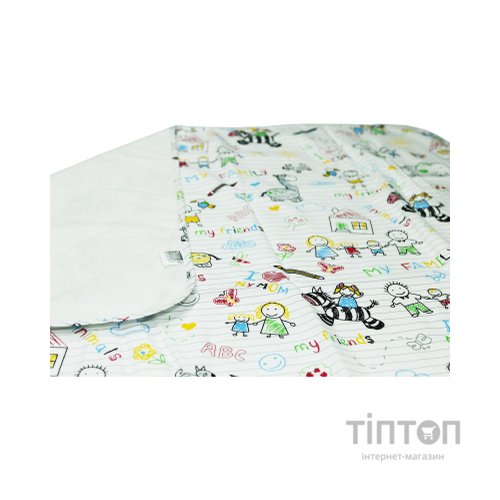 Пелюшки для малюків Еко Пупс Eco Cotton непромокаюча двостороння 65 х 90 см Дитячий малюнок My Family (EPG10N-6590mf)