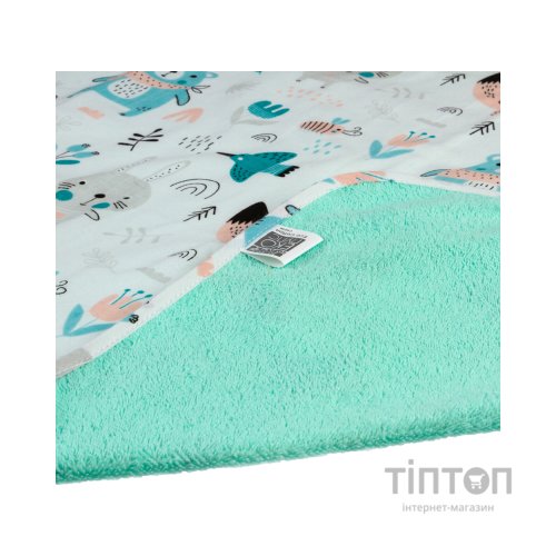 Пелюшки для малюків Еко Пупс Eco Cotton непромокаюча двостороння 65 х 90 см Звірі на лісовій галявині Біла (EPG10N-6590bb)