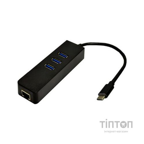 Перехідник Dynamode USB 3.1 Type-C - RJ45 Gigabit Lan, 3*USB 3.0 (USB3.1-TypeC-RJ45-HUB3)