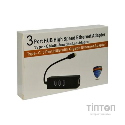 Перехідник Dynamode USB 3.1 Type-C - RJ45 Gigabit Lan, 3*USB 3.0 (USB3.1-TypeC-RJ45-HUB3)