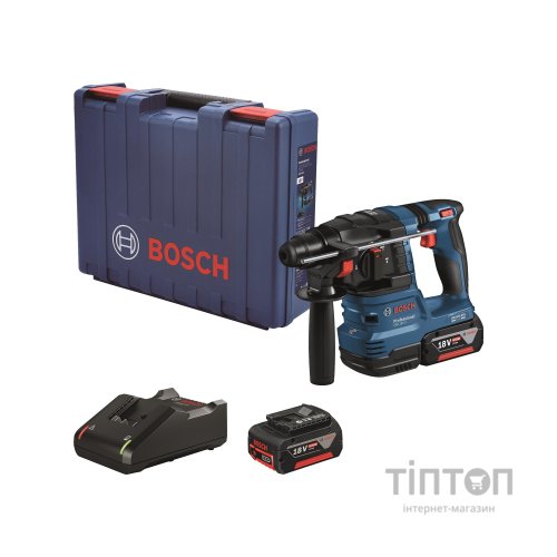 Перфоратор Bosch GBH 185-LI, 18В, SDS-Plus, 1.9Дж, безщітковий, 2х4.0Ah (0.611.924.021)