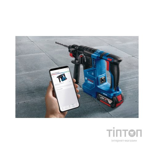 Перфоратор Bosch GBH 187-LI, патрон SDS-plus 24мм, 18В 1х5Аг, 2.4Дж, 3 режими, 980об/хв (0.611.923.022)