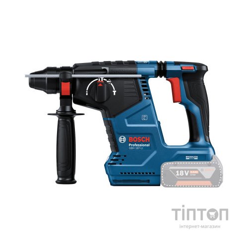 Перфоратор Bosch GBH 187-LI Professional 18 В, SDS-Plus, 2.4 Дж, 980 об/хв (без АКБ та ЗП) (0.611.923.020)