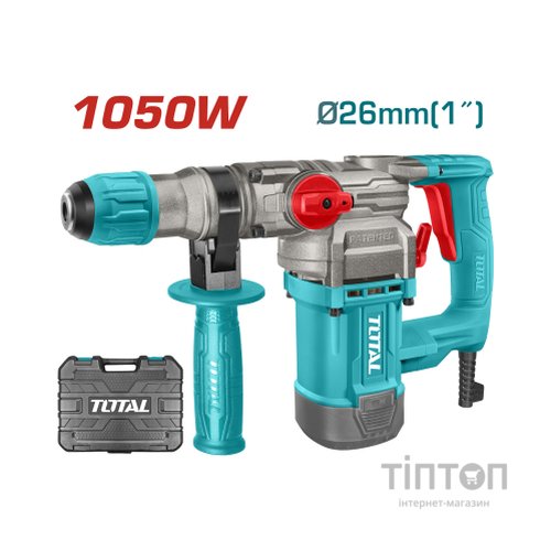 Перфоратор Total TH110266 SDS-Plus, 1050Вт, 0-1100об/хв, 4.5Дж, 0-3800 уд/хв (TH110266)