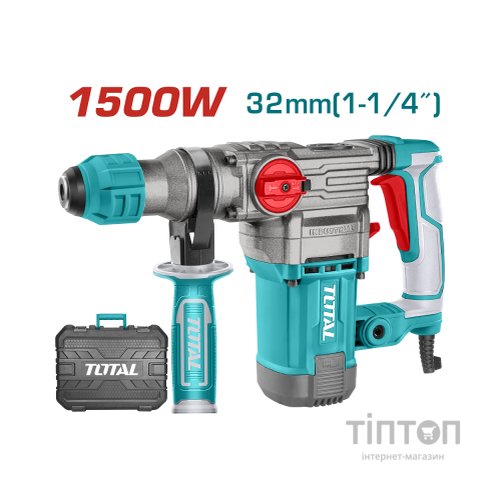 Перфоратор Total TH1153256 SDS-Plus, 1500Вт, 0-950об/хв, 5.5Дж, 0-4500 уд/хв (TH1153256)