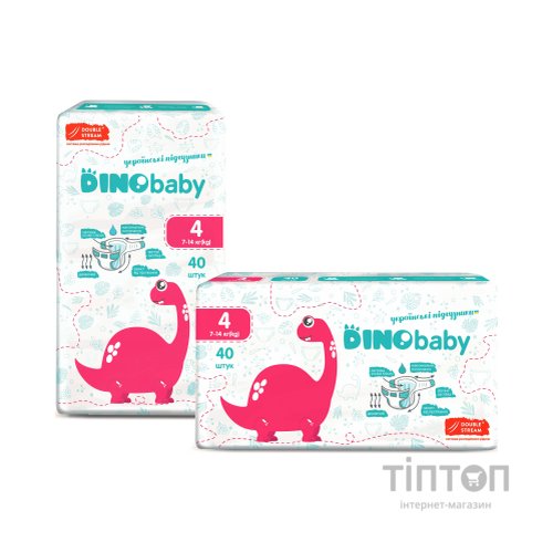 Підгузки Dino Baby Розмір 4 (7-14 кг) 40 шт (4823098410591)