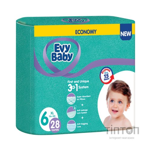 Підгузки Evy Baby XL Twin (16+ кг) 28 шт (8683881000233)