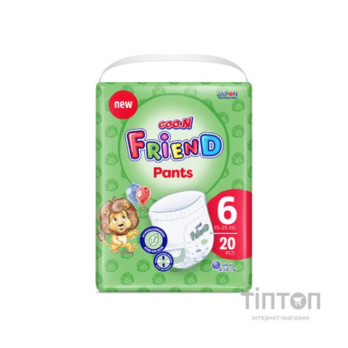 Підгузки GOO.N Friend Розмір 6 (15-25 кг) 20 шт (8697404380634) (F1010117-003)