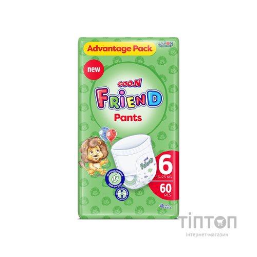 Підгузки GOO.N Friend Трусики 15-25 кг Розмір 6 60 шт (F1010117-006)