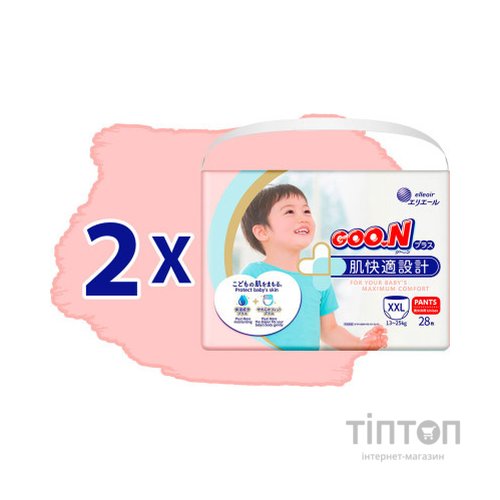Підгузки GOO.N Plus для дітей 13-25 кг розмір XXL унісекс 56 шт (21000634-2)