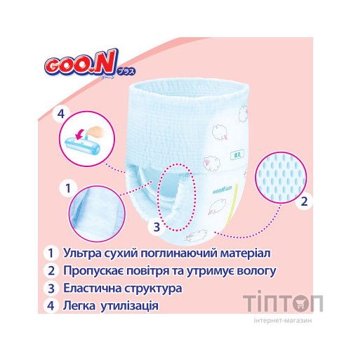 Підгузки GOO.N Plus для дітей 13-25 кг розмір XXL унісекс 56 шт (21000634-2)