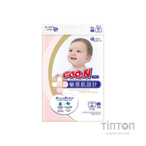 Підгузки GOO.N Plus для дітей 6-11 кг розмір M унісекс 56 шт (21000628)