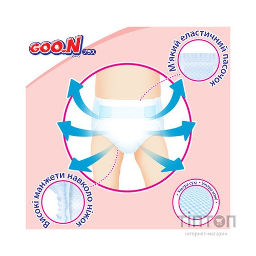 Підгузки GOO.N Plus для дітей 6-11 кг розмір M унісекс 56 шт (21000628)