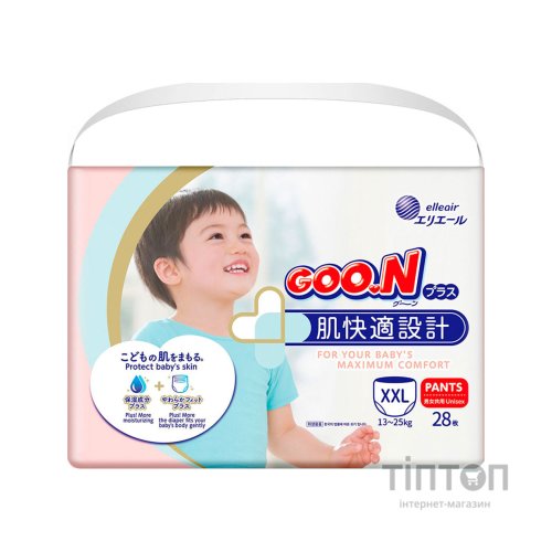 Підгузки GOO.N Plus Трусики для дітей 13-25 кг розмір XXL 28 шт (21000634)