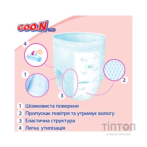 Підгузки GOO.N Plus Трусики для дітей 13-25 кг розмір XXL 28 шт (21000634)