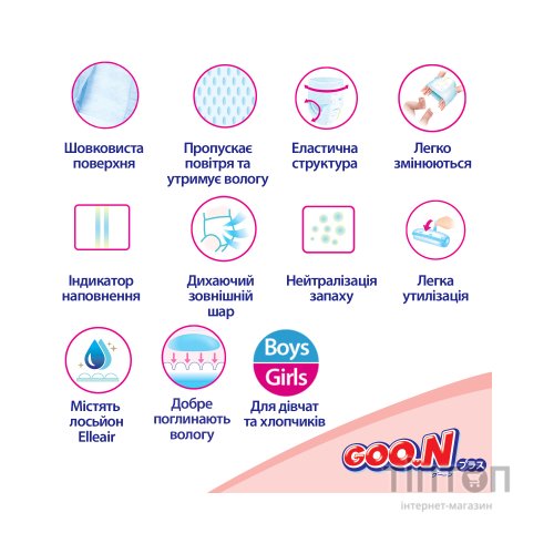 Підгузки GOO.N Plus Трусики для дітей 9-14 кг розмір L 44 шт (21000632)