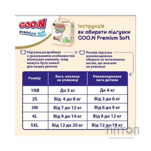 Підгузки GOO.N Premium Soft 7-12 кг розмір М унісекс 50 шт (863227)