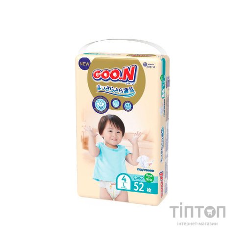 Підгузки GOO.N Premium Soft 9-14 кг Розмір 4 L На липучках 52 шт (F1010101-155)