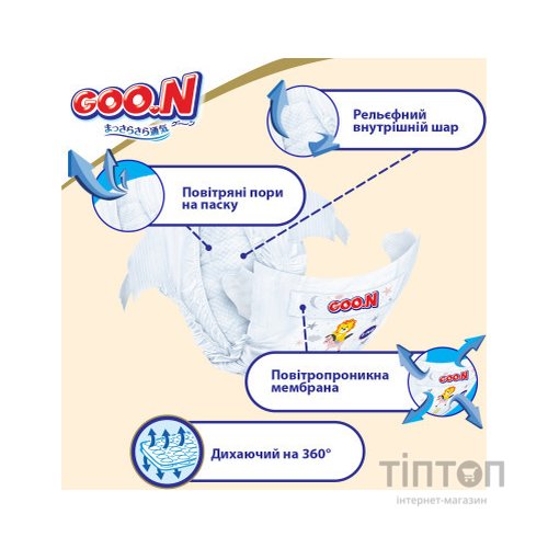 Підгузки GOO.N Premium Soft 9-14 кг Розмір 4 L На липучках 52 шт (F1010101-155)