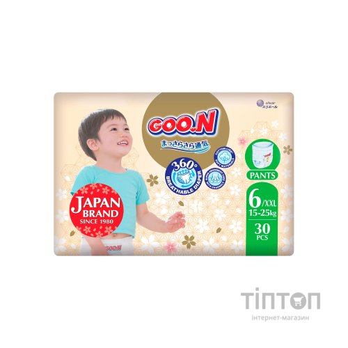 Підгузки GOO.N Premium Soft Трусики 15-25 кг Розмір 6 2XL 30 шт (F1010101-159)