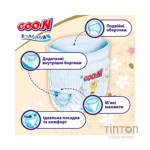 Підгузки GOO.N Premium Soft Трусики 18-30 кг Розмір 7 3XL 22 шт (F1010101-160)
