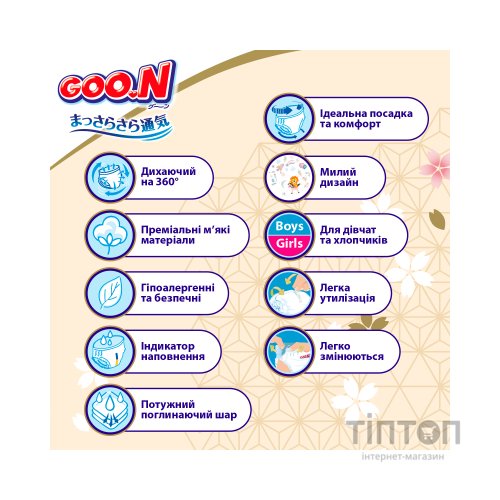 Підгузки GOO.N Premium Soft Трусики 18-30 кг Розмір 7 3XL 22 шт (F1010101-160)