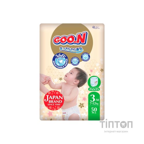 Підгузки GOO.N Premium Soft Трусики 7-12 кг Розмір 3 M 50 шт (F1010101-156)