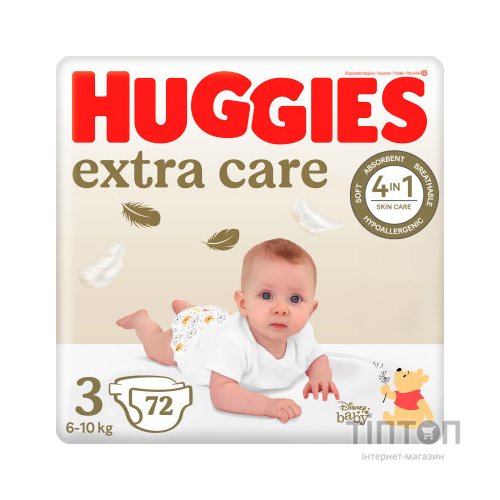Підгузки Huggies Extra Care 3 (6-10 кг) 72шт (5029053578095)