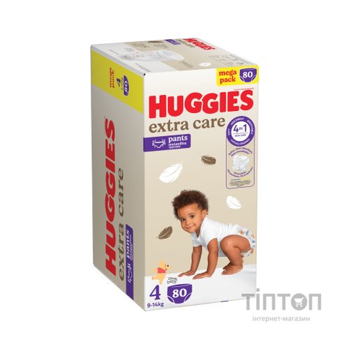 Підгузки Huggies Extra Care Розмір 4 (9-14 кг) Pants Box 80 шт (5029053582405)